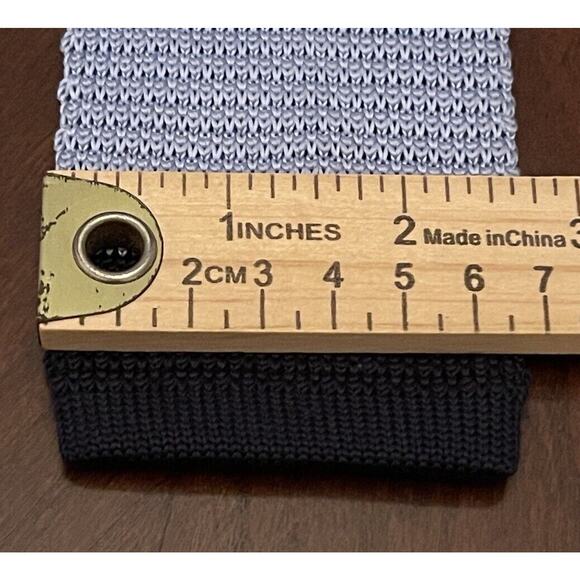 Harrison Blake Blue White Hand Made 100% Polyester Men’s Knitted Neck Tie - Picture 4 of 10